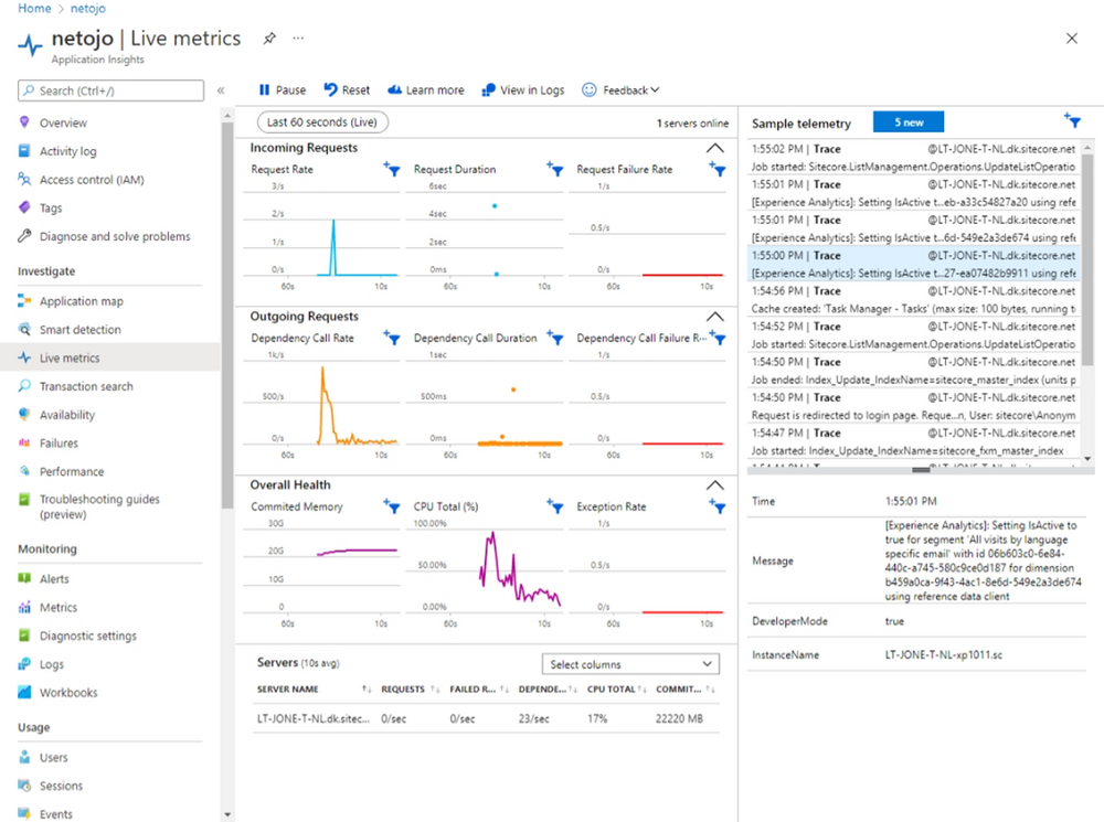 Setup Application Insights on an IaaS/onprem Sitecore installation